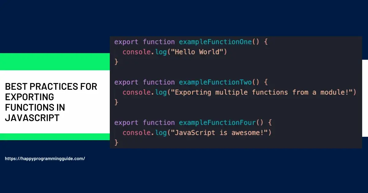 How To Export Functions in JavaScript?