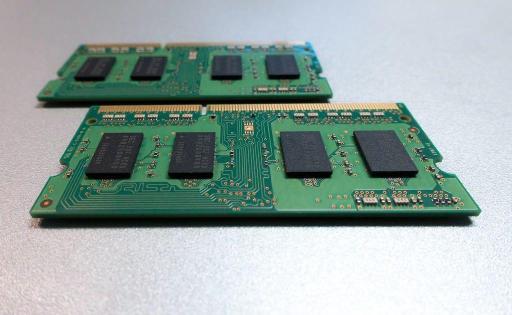 A processor chip photographed up close