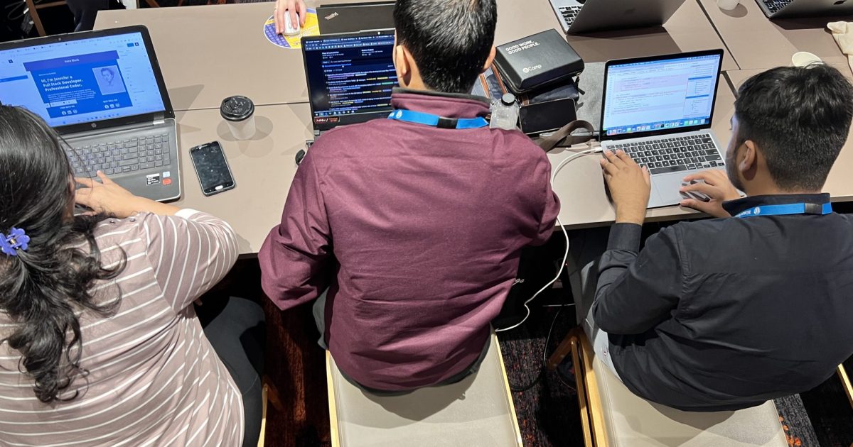 Two monitors on a developer desk