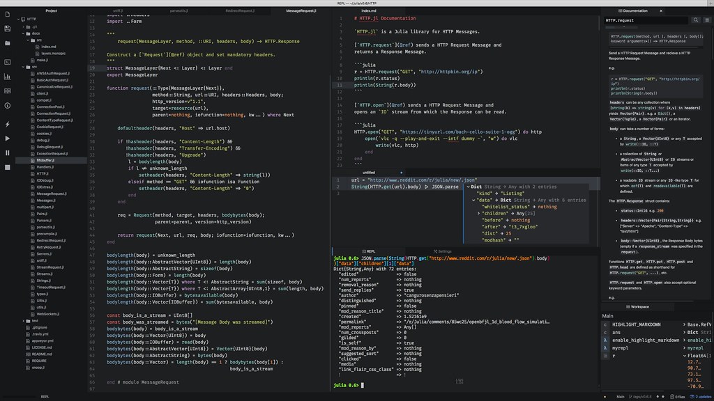 Colour-highlighted code on a monitor