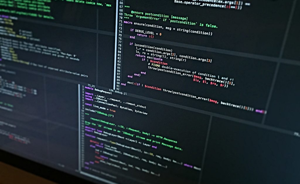 A close-up of programming code on a screen