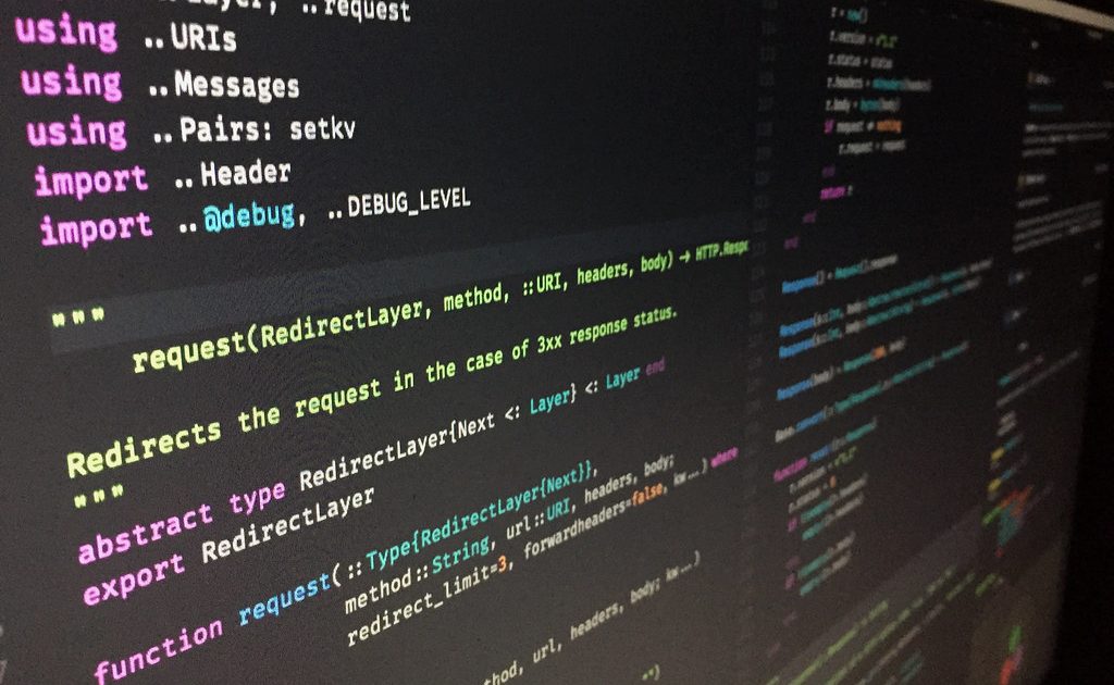 A close-up of programming code on a screen